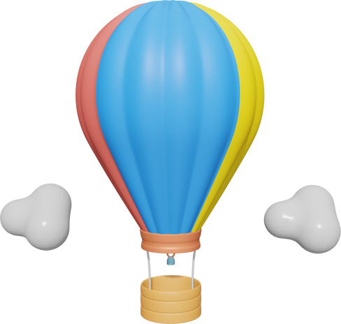3D Hot Air Balloon Illustration